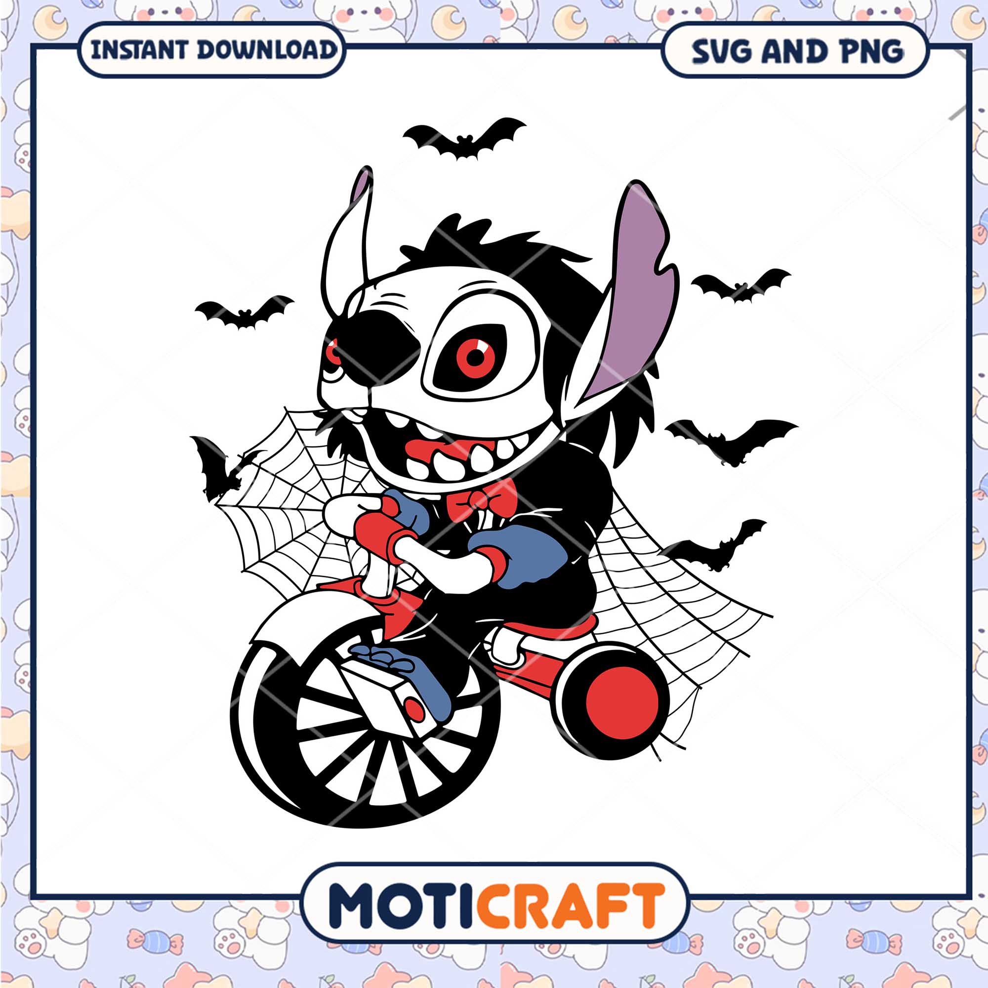 Horror Jigsaw Stitch png, Halloween Disney Stitch character png