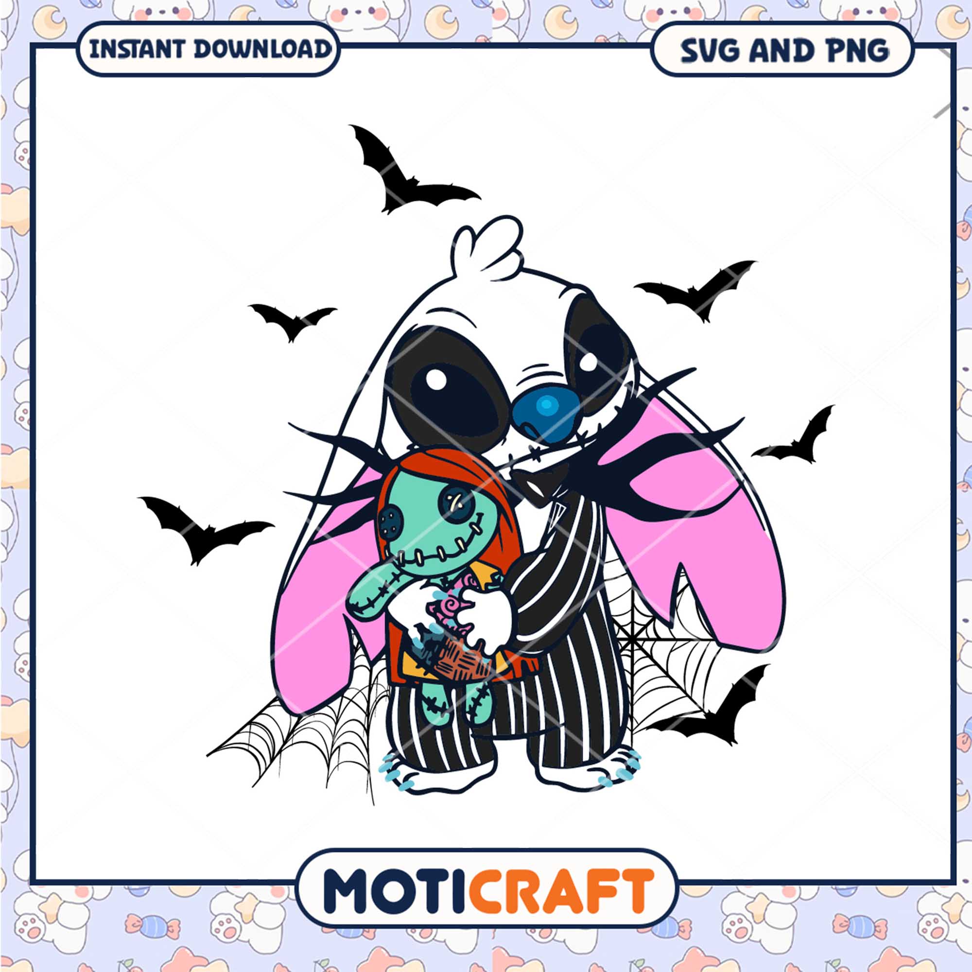 Horror Jack Stitch png, Halloween Disney Stitch character png