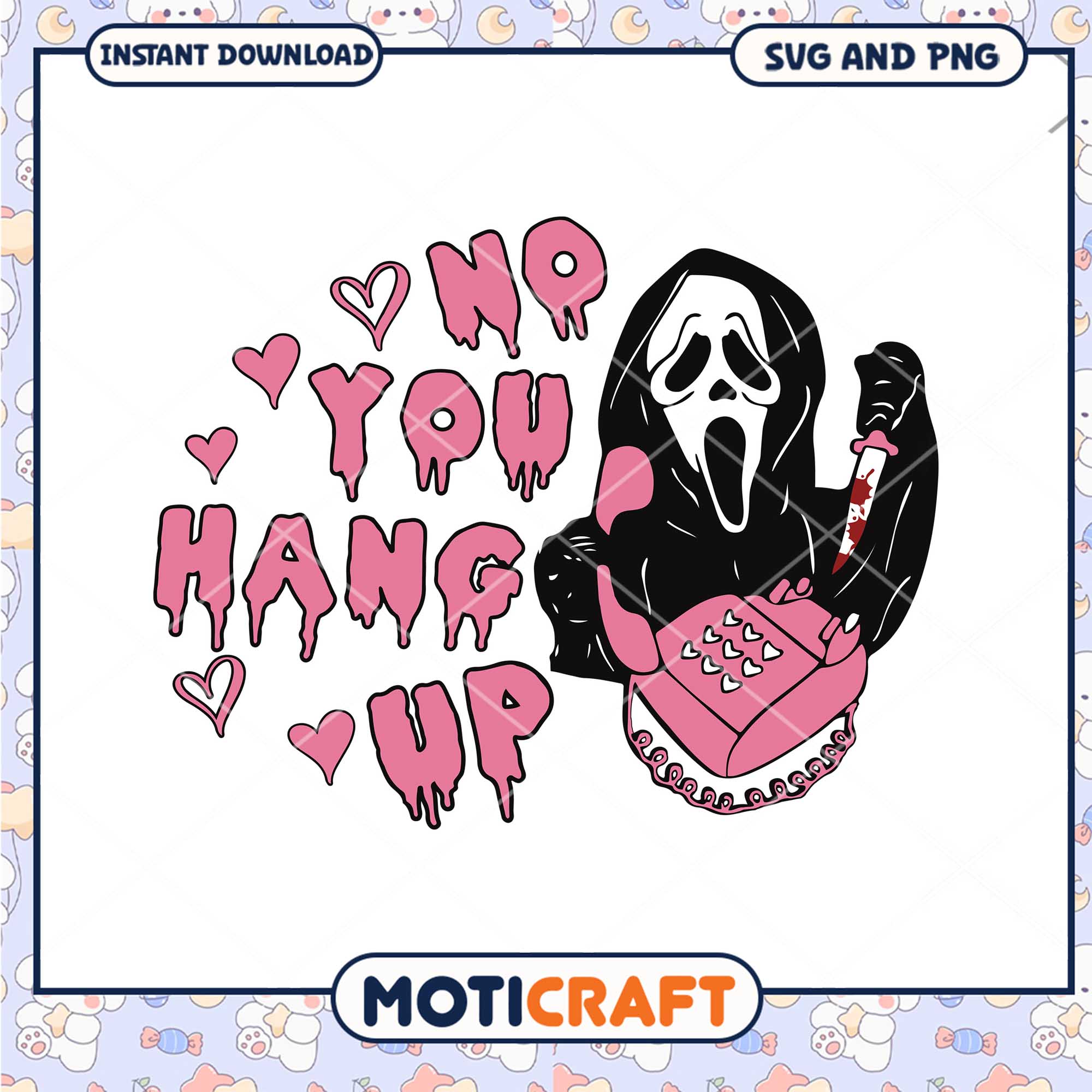 Horror ghostface calling no you hang up, Horror pink ghostface png