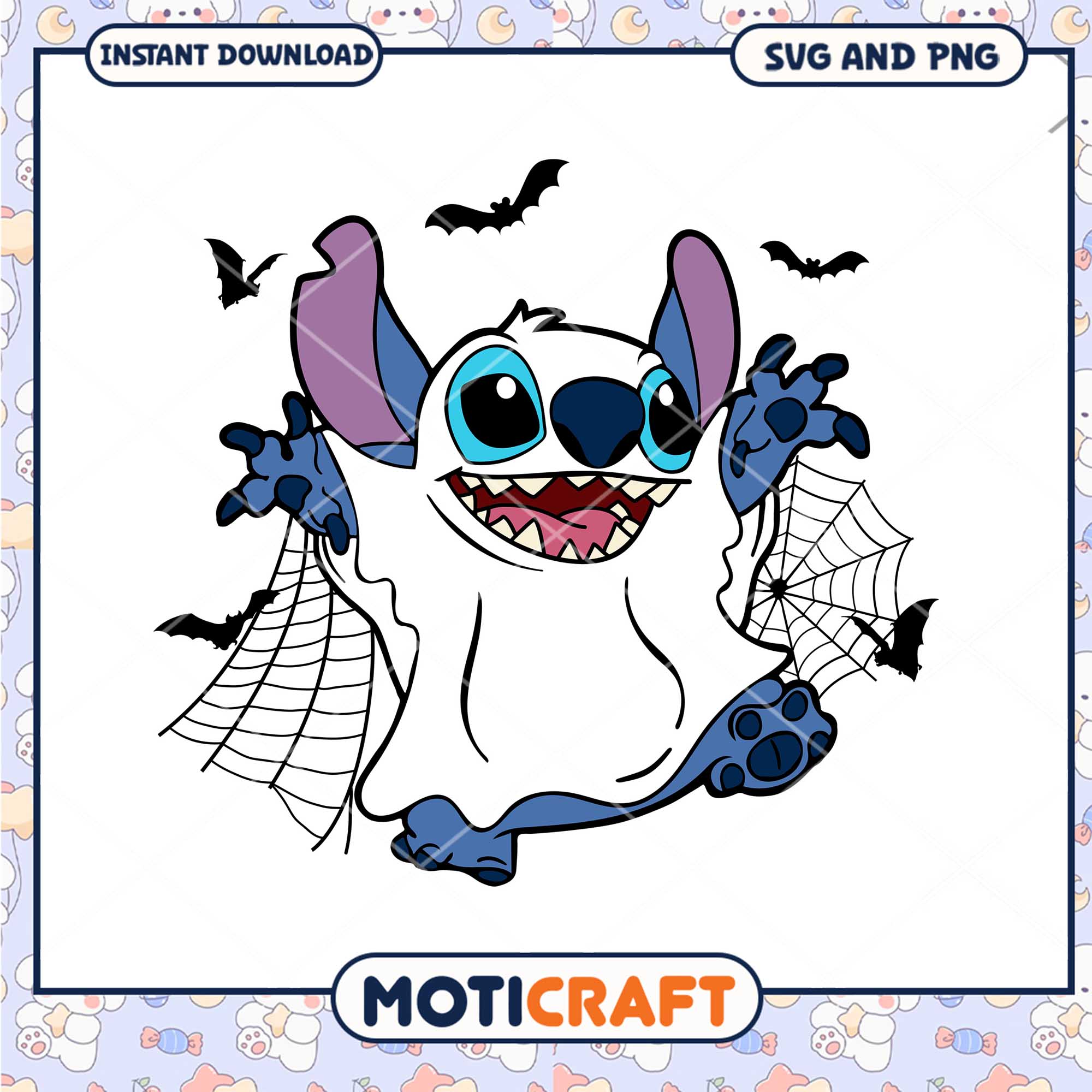 Horror Ghost Stitch png, Halloween Disney Stitch character png