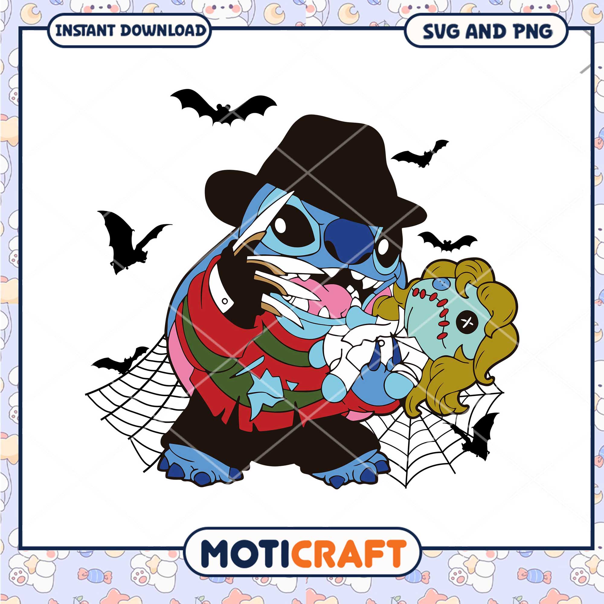 Horror Freddy Stitch png, Halloween Disney Stitch character png