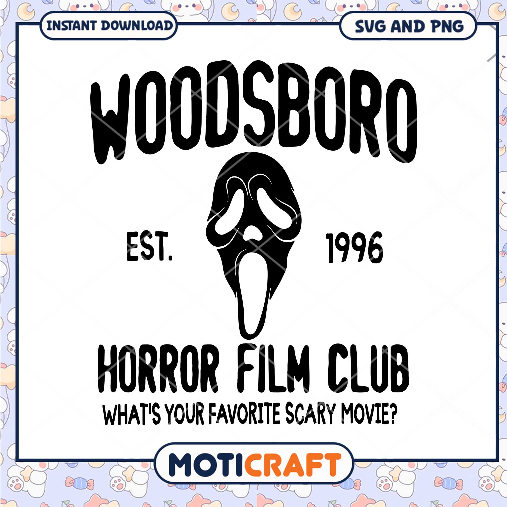 Ghostface woodsboro png, Horror film club png, Halloween png