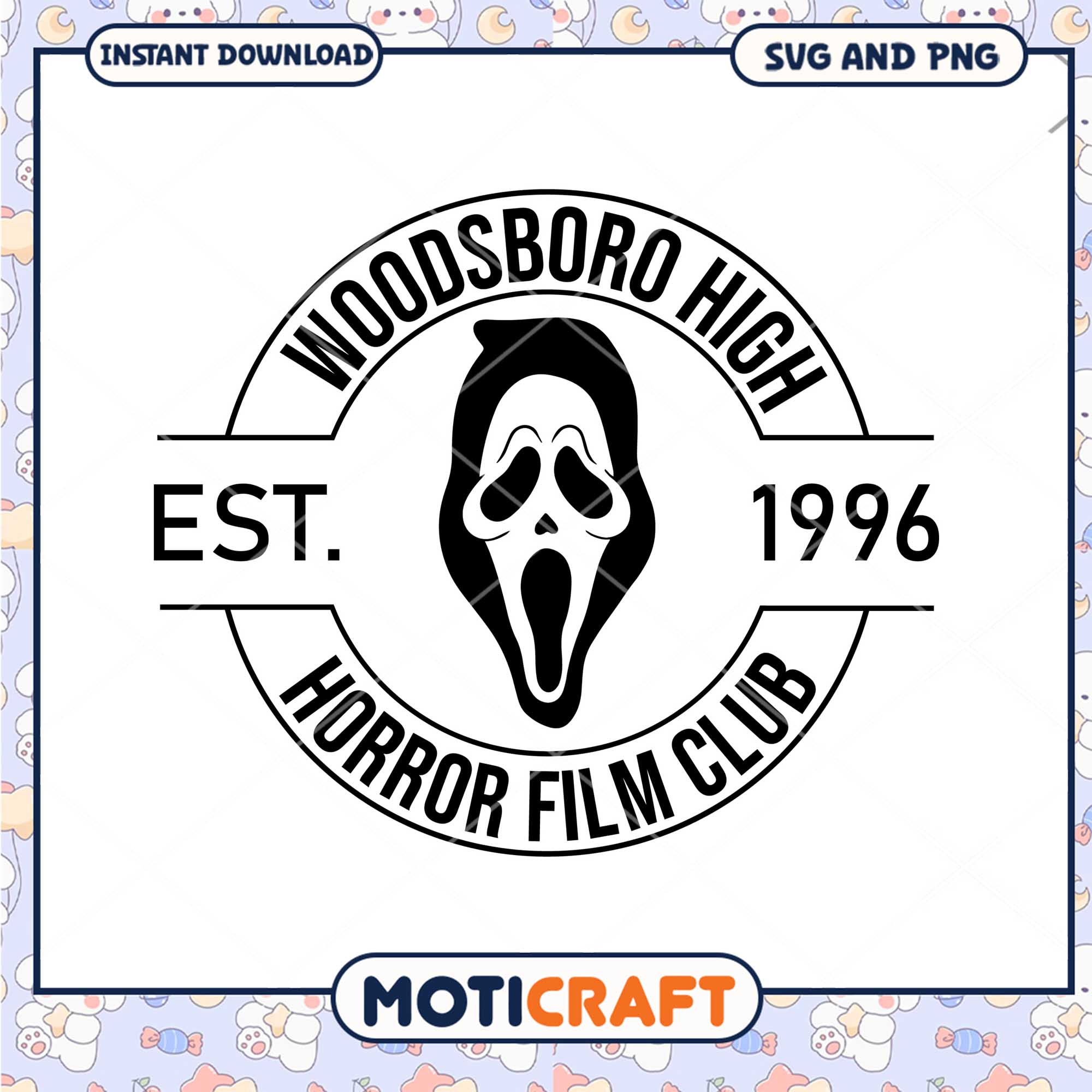 Ghostface horror film club est 1996, Horror pink ghostface png
