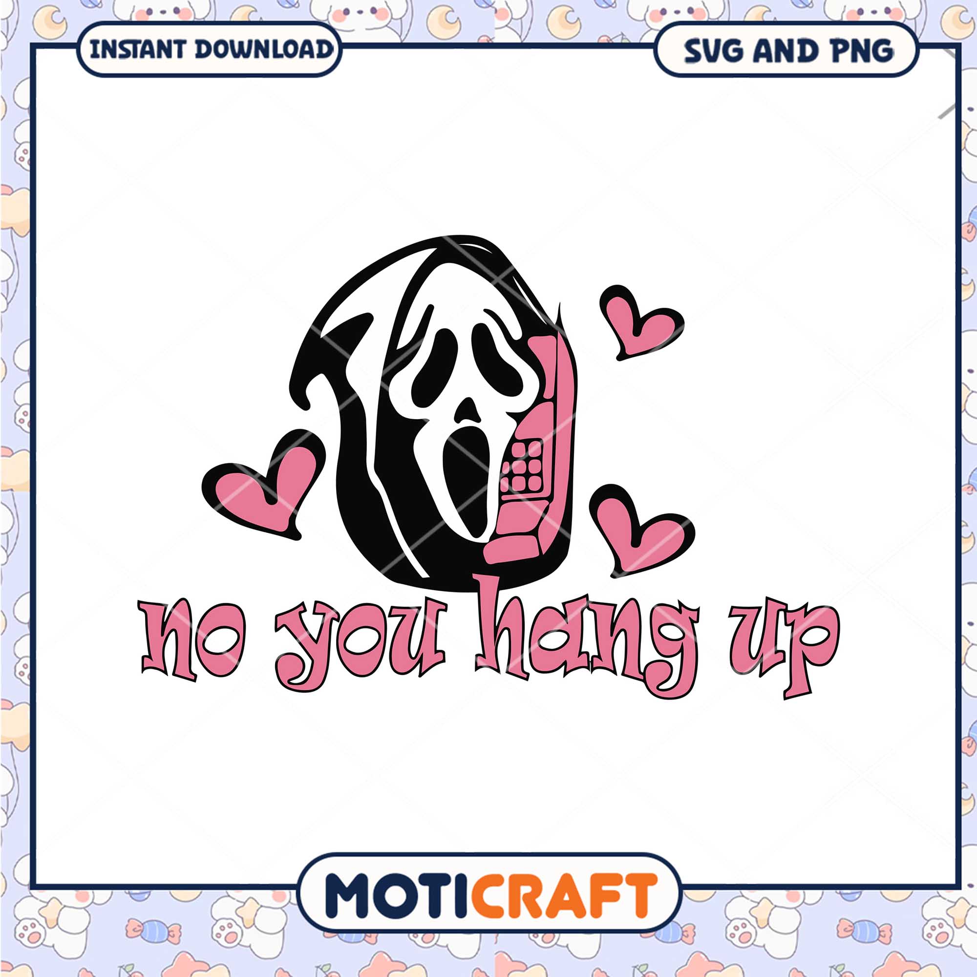 Ghostface heart no you hang up png, Horror pink ghostface png