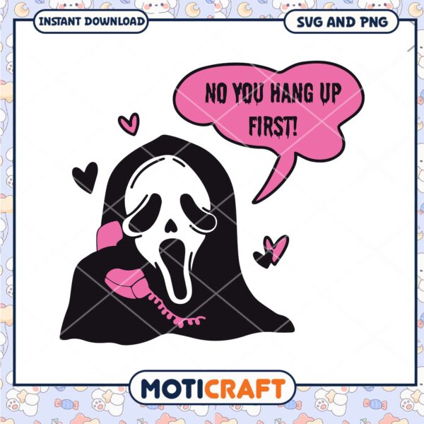 Ghostface calling no you hang up, Horror pink ghostface png