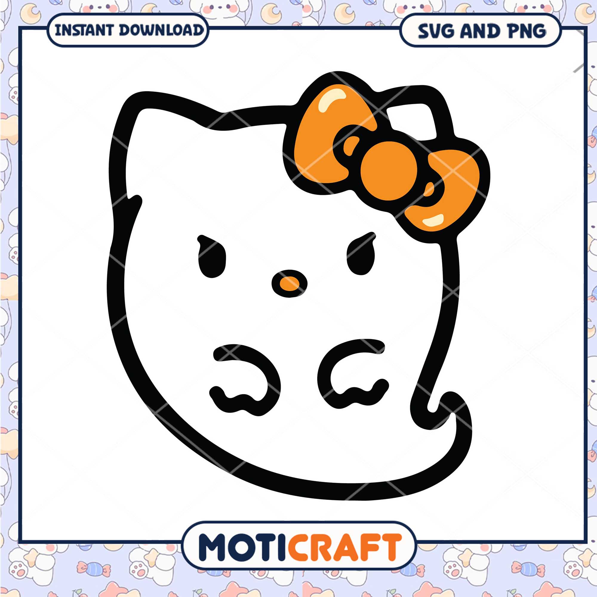 Ghost Hello Kitty halloween svg, Halloween svg, Hello Kitty svg