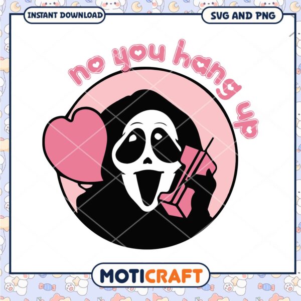 Excited Ghostface no you hang up png, Horror pink ghostface png