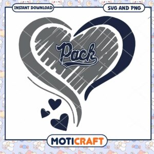 Nevada Wolf Pack heart shape svg, Nevada Wolf Pack svg, NCAA svg