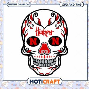 Nebraska vintage skull svg, Nebraska Cornhuskers svg, NCAA svg