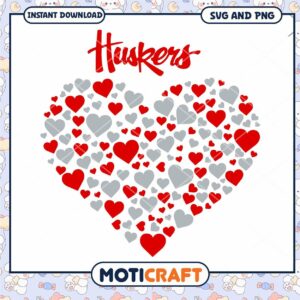 Nebraska vintage heart svg, Nebraska Cornhuskers svg, NCAA svg