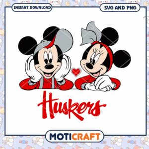 Nebraska Mickey Minnie svg, Nebraska Cornhuskers svg, NCAA svg