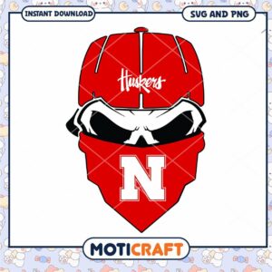 Nebraska skull bandana svg, Nebraska Cornhuskers svg, NCAA svg