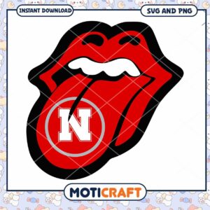 Nebraska lips tongue svg, Nebraska Cornhuskers svg, NCAA svg