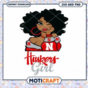 Nebraska huskers girl svg, Nebraska Cornhuskers svg, NCAA svg