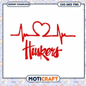Nebraska heartbeat svg, Nebraska Cornhuskers svg, NCAA svg