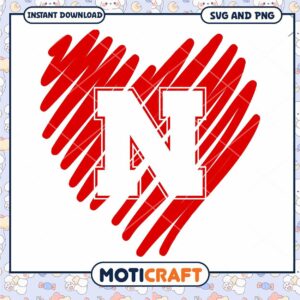 Nebraska heart shape logo svg, Nebraska Cornhuskers svg, NCAA svg