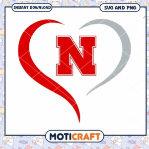 Nebraska heart shape svg, Nebraska Cornhuskers svg, NCAA svg