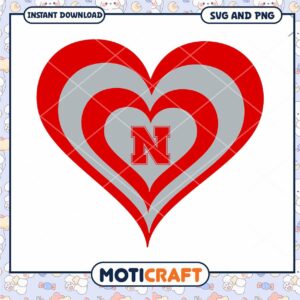 Nebraska heart shape design svg, Nebraska Cornhuskers svg, NCAA svg
