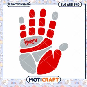 Nebraska hand print svg, Nebraska Cornhuskers svg, NCAA svg