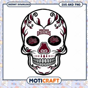 Montana Grizzlies vintage skull svg, Montana Grizzlies svg, NCAA svg
