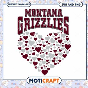 Montana Grizzlies vintage heart svg, Montana Grizzlies svg, NCAA svg