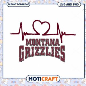 Montana Grizzlies heartbeat svg, Montana Grizzlies svg, NCAA svg