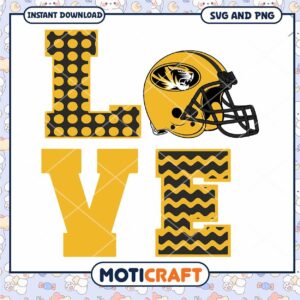 Missouri Tigers love helmet svg, Missouri Tigers svg, NCAA svg