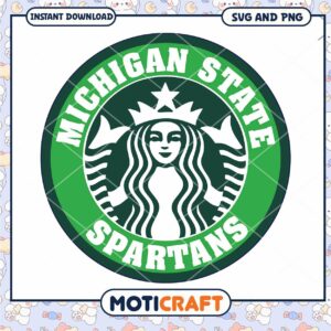 Michigan starbucks svg, Michigan State Spartans svg, NCAA svg