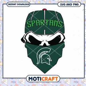 Michigan skull bandana svg, Michigan State Spartans svg, NCAA svg