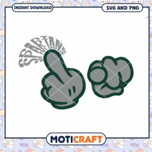 Michigan Mickey hand fuck svg, Michigan State Spartans svg, NCAA svg