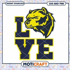 Michigan mascot love svg, Michigan Wolverines svg, NCAA svg (2)
