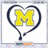 Michigan logo heart shape svg, Michigan Wolverines svg, NCAA svg