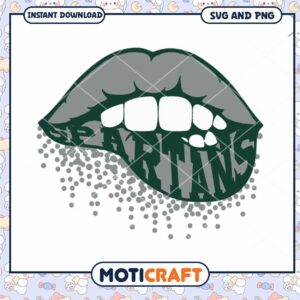 Michigan lips bite svg, Michigan State Spartans svg, NCAA svg