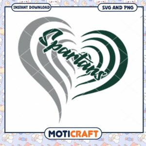 Michigan heart design svg, Michigan State Spartans svg, NCAA svg