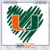 Miami Hurricanes logo heart design svg, Miami Hurricanes svg, NCAA svg