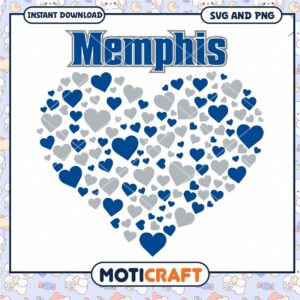 Memphis Tigers vintage heart svg, Memphis Tigers svg, NCAA svg