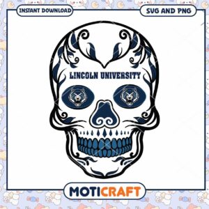 Lincoln vintage skull svg, Lincoln University svg, NCAA svg