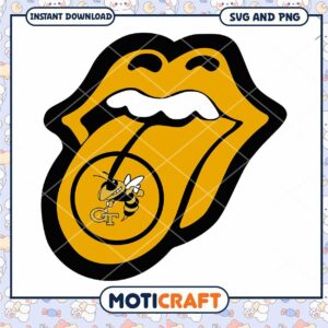 Lips tongue svg, Georgia Tech Yellow Jackets svg, NCAA svg