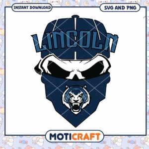Lincoln skull bandana svg, Lincoln University svg, NCAA svg