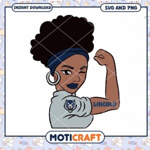 Lincoln girl tattoo svg, Lincoln University svg, NCAA svg