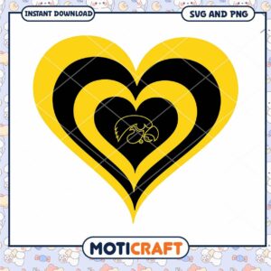 Iowa Hawkeyes heart design svg, Iowa Hawkeyes svg, NCAA svg