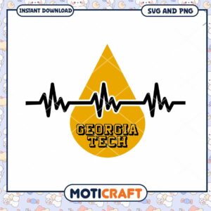 Heart rate svg, Georgia Tech Yellow Jackets svg, NCAA svg