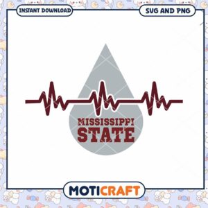 Mississippi heart rate svg, Mississippi State Bulldogs svg, NCAA svg