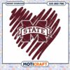 Mississippi heart shape design svg, Mississippi State Bulldogs svg, NCAA svg