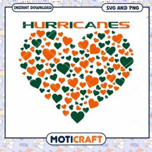 Miami Hurricanes vintage heart svg, Miami Hurricanes svg, NCAA svg