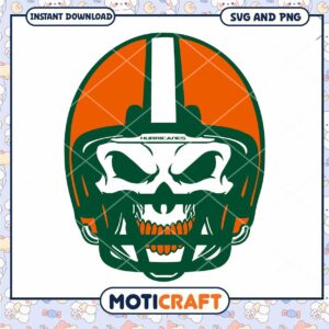 Miami Hurricanes skull helmet svg, Miami Hurricanes svg, NCAA svg
