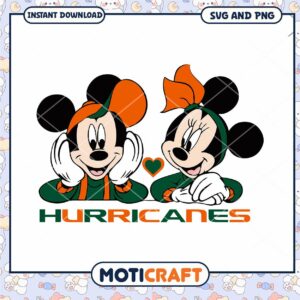 Miami Hurricanes Mickey Minnie svg, Miami Hurricanes svg, NCAA svg