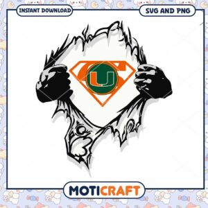 Miami Hurricanes logo superman svg, Miami Hurricanes svg, NCAA svg
