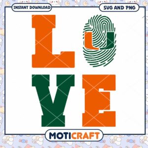 Miami Hurricanes logo love svg, Miami Hurricanes svg, NCAA svg