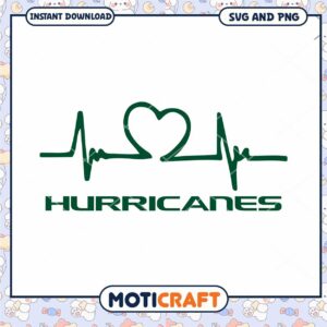 Miami Hurricanes heartbeat svg, Miami Hurricanes svg, NCAA svg